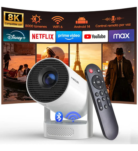Proyector Magcubic HY300PRO+ Mini Smart 4K UHD con Android 14 y WiFi 6