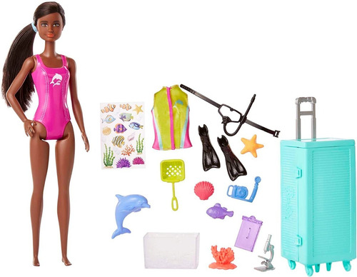 Boneca Barbie Bióloga Marinha Com Acessórios Hmh27 Mattel