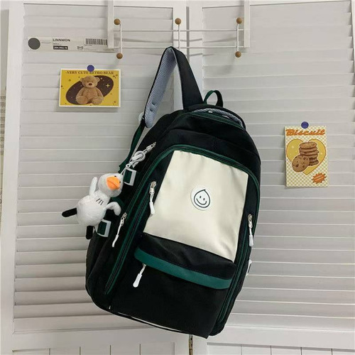 Mochila De Ocio Repelente Al Agua, Mochila De Estudiante De Campus De Gran Capacidad De Moda, Mochila De Viaje De Alto Valor, Negro Nylon