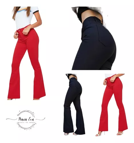 Pantalon Oxford Mujer Bengalina Elastizado Tiro Alto Vestir