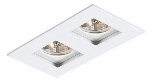 Punto empotrado doble blanco Mr16 Ac978, orientable, blanco