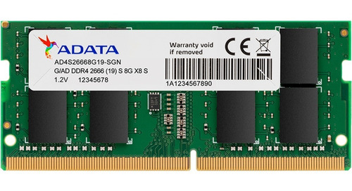 Imagen 1 de 6 de Memoria Ram Ddr4 8gb 2666mhz Adata Premier Laptop