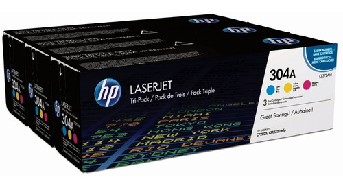 Toner Hp 304a Colores X 3 Cyan Magenta Y Amarillo Cf372a