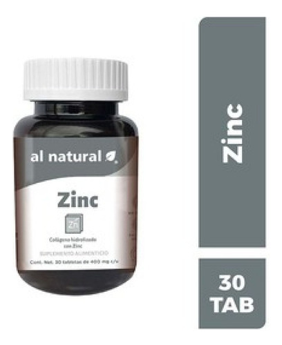 Zinc 30 Tabletas Al Natural Sabor Neutro