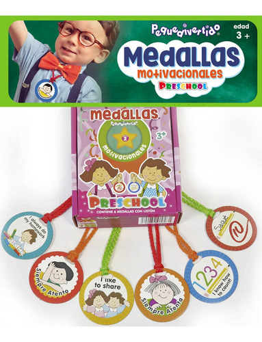 Juego Didáctico Preescolar Medalla Niños Sello Diploma Mod 2