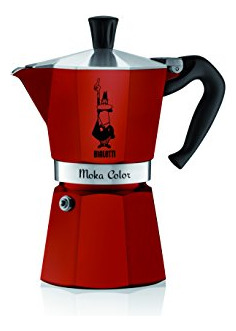 Cafetera Espresso Bialetti Moka Color (6 Tazas, Burdeos)