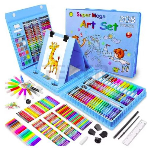 Estuche De Arte Kit De Dibujo Lápices Marcadores 208pcs Niño