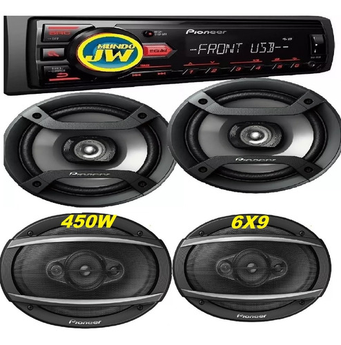 Combo Pioneer Stereo Mvh 085 / 85 + Pioneer  6x9 + 6 . 1634