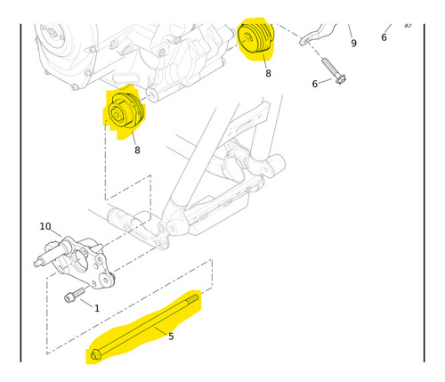 Eixo Coxim Motor (sem Coxim) - Diant Harley Touring 114 Usd (Usado)