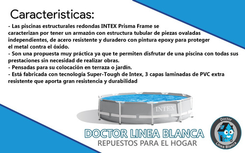 Piscina De Lona Pileta Estructural Redonda Intex 427 X 107cm