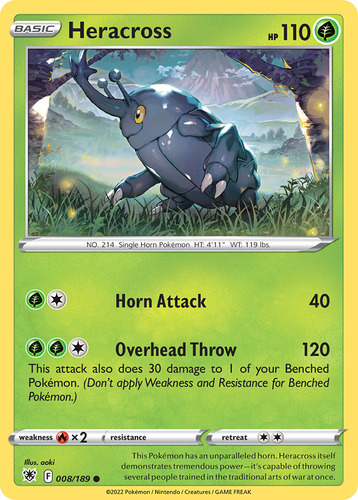 Heracross 8/189 Carta Pokemon Astral Radiance Sword & Shield