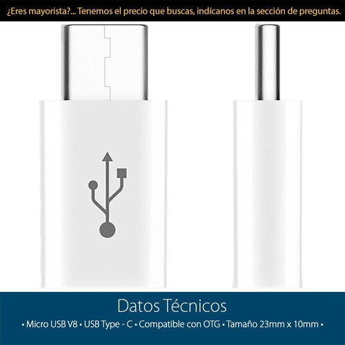 3 Pz Adaptador Usb Tipo C A Micro Usb Conector Carga Celular