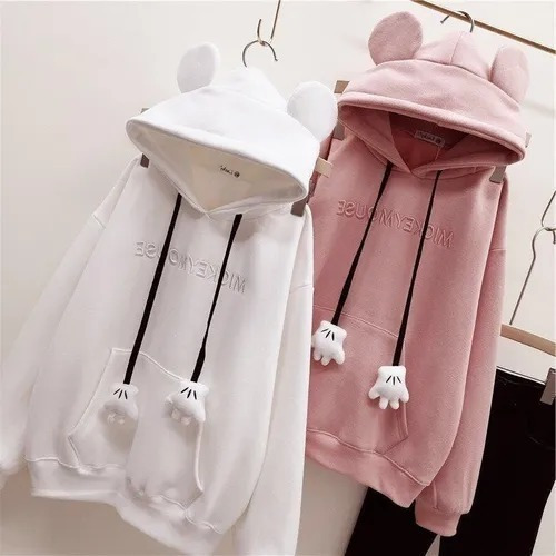 Hoodies Sudadera Con Capucha Versión Coreana Moda Lindo Mickey