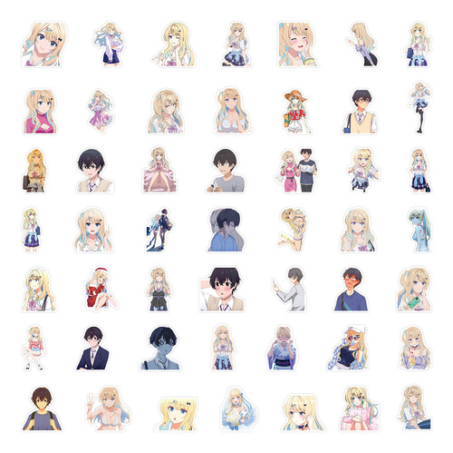 Runa Shirakawa 50 Calcomanias Stickers De Pvc Vs Agua Anime
