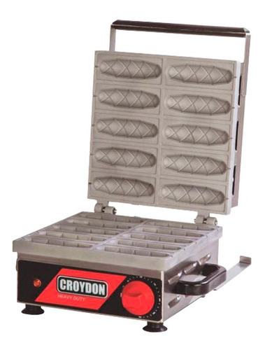 Croydon CRPP Máquina De Crepe No Palito Profissional 10 Cavidades Cor Inox Preto Vermelho 220V