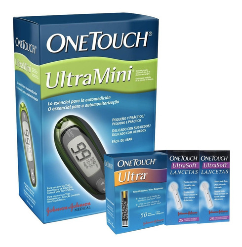 Glucómetro Onetouch Ultra Mini Con 60 Tiras Y 60 Lancetas