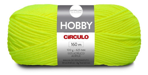 Lã Hobby Círculo 100g Cor Amarelo-neon - 1780