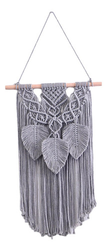 Tapiz Colgante De Pared De Macramé Con Borlas De Gris