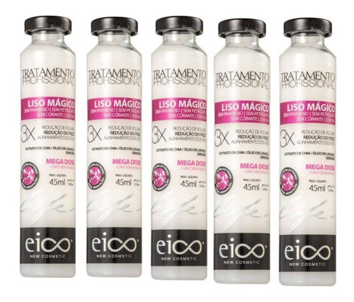 Eico Liso Mágico 5 Ampolas Mega Dose 45ml