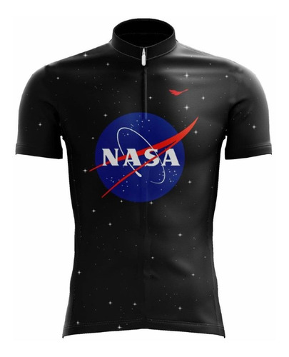 Camisa Scape Nasa Preta E Azul Ciclismo