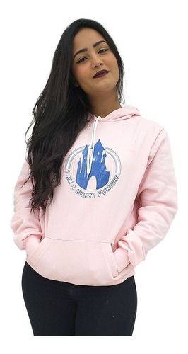 Imagem 1 de 2 de Moletom Disney I Am A Princess Pp/p/m/g Rosa Clube Comix