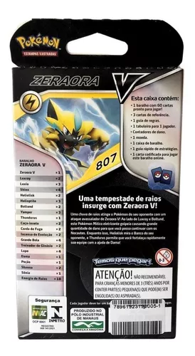 Deck baralho pokemon batalha v - zeraora e deoxys - COPAG - Deck