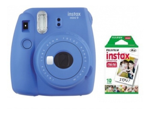 Camara Instax Mini 9 Azul Cobalto Con Pelicula Para 10 Fotos