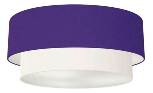 Plafon Para Quarto Cilíndrico Sq-3021 Cúpula Cor Roxo Branco