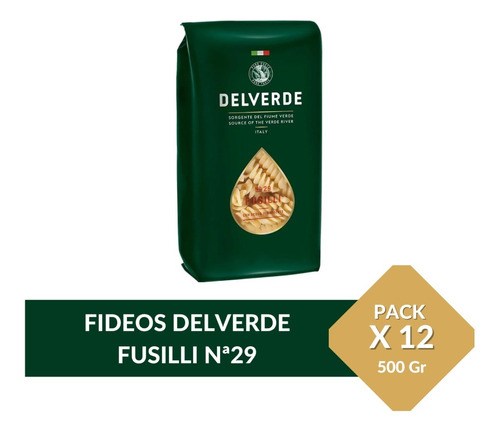 Fideos Delverde Fusilli Nª29 Pack X 12 500gr.