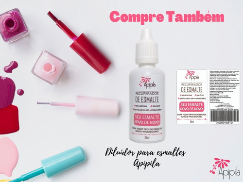 Imagem 2 de 6 de Kit 05 Esmaltes Para Carimbo + Recuperador Apipila