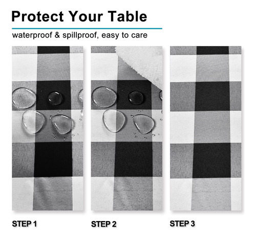 Mantel Hiasan Buffalo A Cuadros Impermeable, Paquete De 2 Un