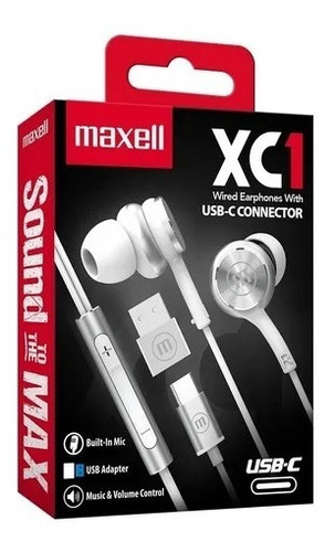 Audífonos Con Micrófono Maxell Conexión Tipo-c/adaptador Usb