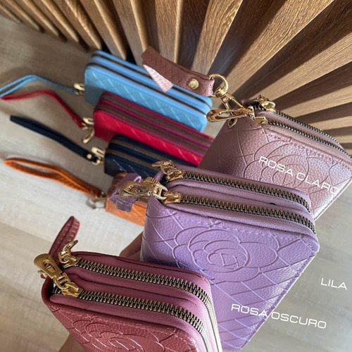 Billetera Porta Celular Mujer Tarjetero Mini Bag Cartera Color Negro