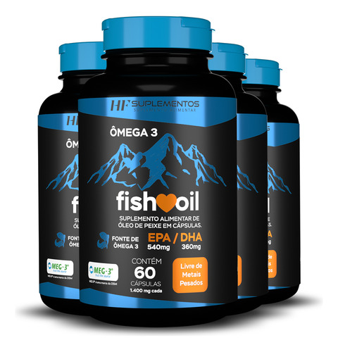 4x Omega 3 Fish Oil Meg 3 60 Cps Hf Suplementos