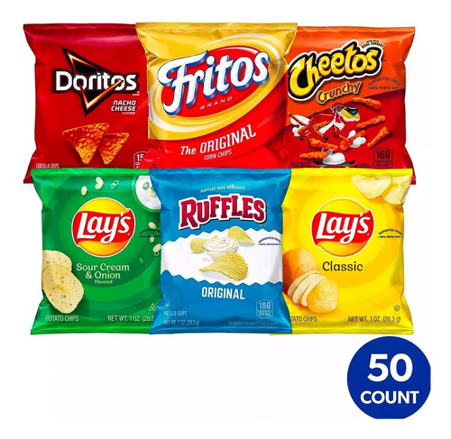 Frito Lay Classic Mix Americanos Cheetos Doritos Etc 50 Pzs