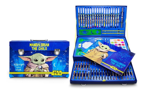 Portafolio De Arte Para Niños Star Warsbaby Yoda +100 Piezas