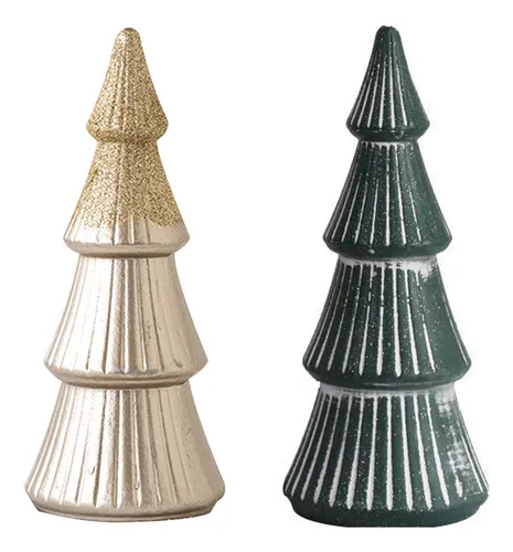 Mini Árbol De Navidad Verde Dorado, Decoración De Mesa, Navi