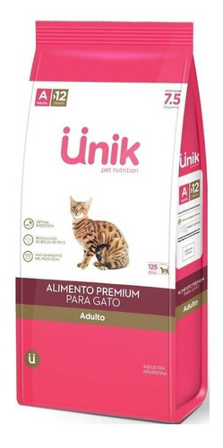 Imagen 1 de 1 de Alimento Unik Premium para gato adulto sabor mix en bolsa de 7.5 kg