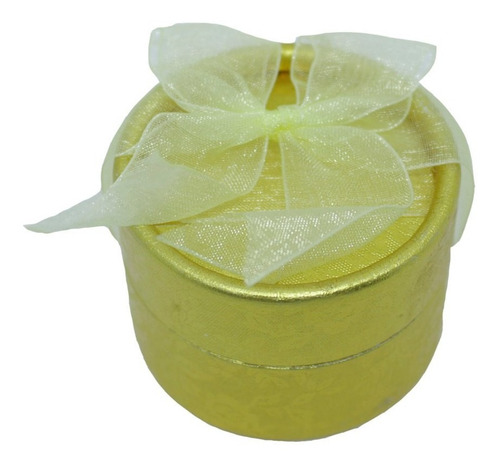 100 Caixinhas Redondas Decoradas Para Anel - Prata E Dourado