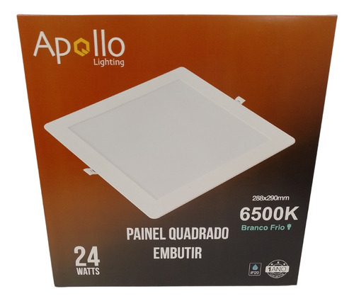 Luminaria , Painel Quadrado Embutir, 24w, 6500k, Branco Frio