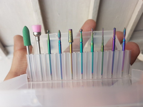 Kit X10 Puntas Para Dremel Manicure Rusa Nuevo Uñas Pulir