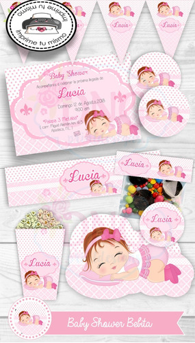 Kit Imprimible Baby Shower Bebita Invitacion Candy Bar