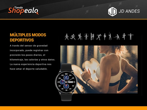 Imagen 6 de 9 de Smartwatch Reloj Inteligente Jd Andes Negro 1.32 Spo2 Cta-*
