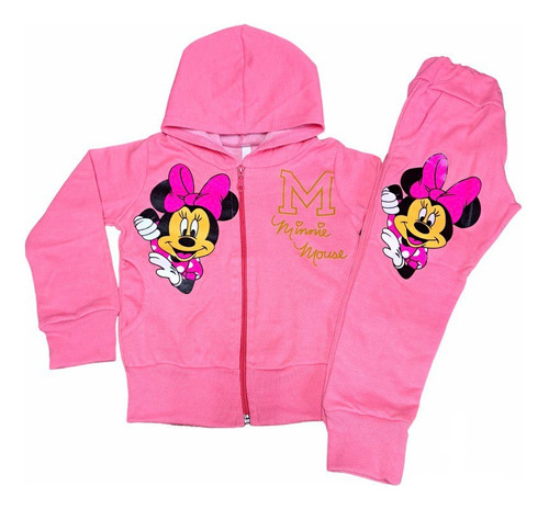 Poleron Y Buzo Niñas Minnie Conjunto Completo