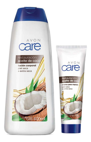 Avon Care Aceite Coco  Set Locion Corp + Crema Manos