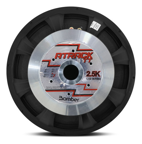 Falante Bomber Atrack Tt 15 1250w Rms 4 Ohms Bobina Simples Cor Preto