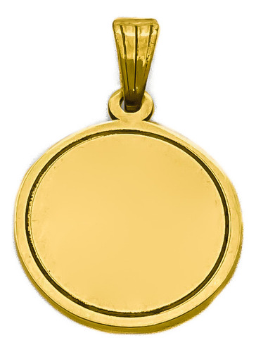 Dije Medalla Para Grabar 1,5 Cm Oro 18k Oro 18k