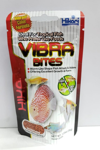 Alimento Hikari Vibra Bites Worms 35g P/peces Tropical