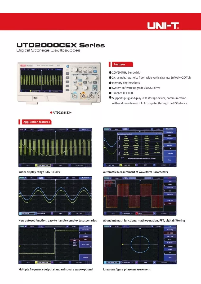 Segunda imagen para búsqueda de osciloscopio digital uni t utd2052cl 50 mhz