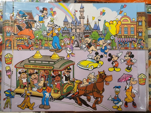 Antigua Escena En Carton Disney- Mickey-pluto-donald Y Todos